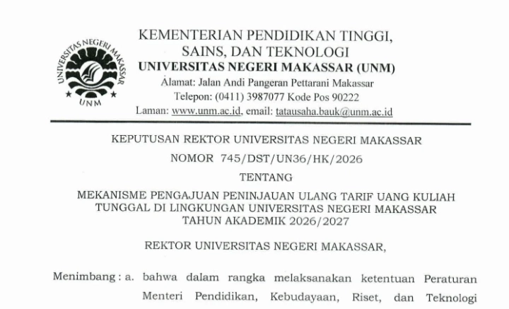 Jadwal Pengajuan Peninjauan UKT Semester Ganjil 2026/2027